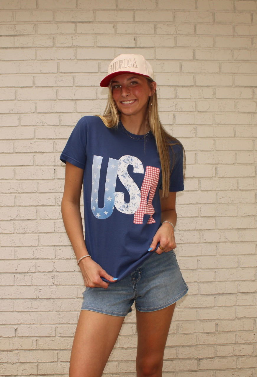 USA Patterned Tee