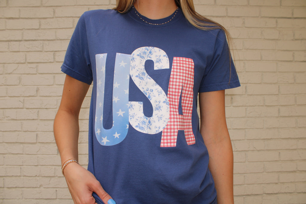 USA Patterned Tee