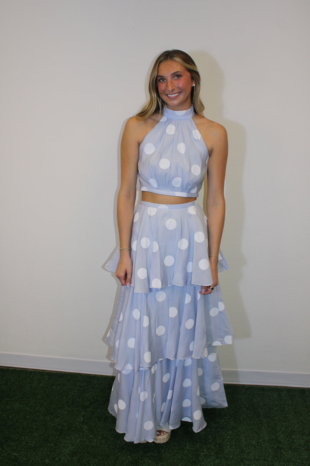 Piper Ruffled Polka Dot Maxi Skirt Set