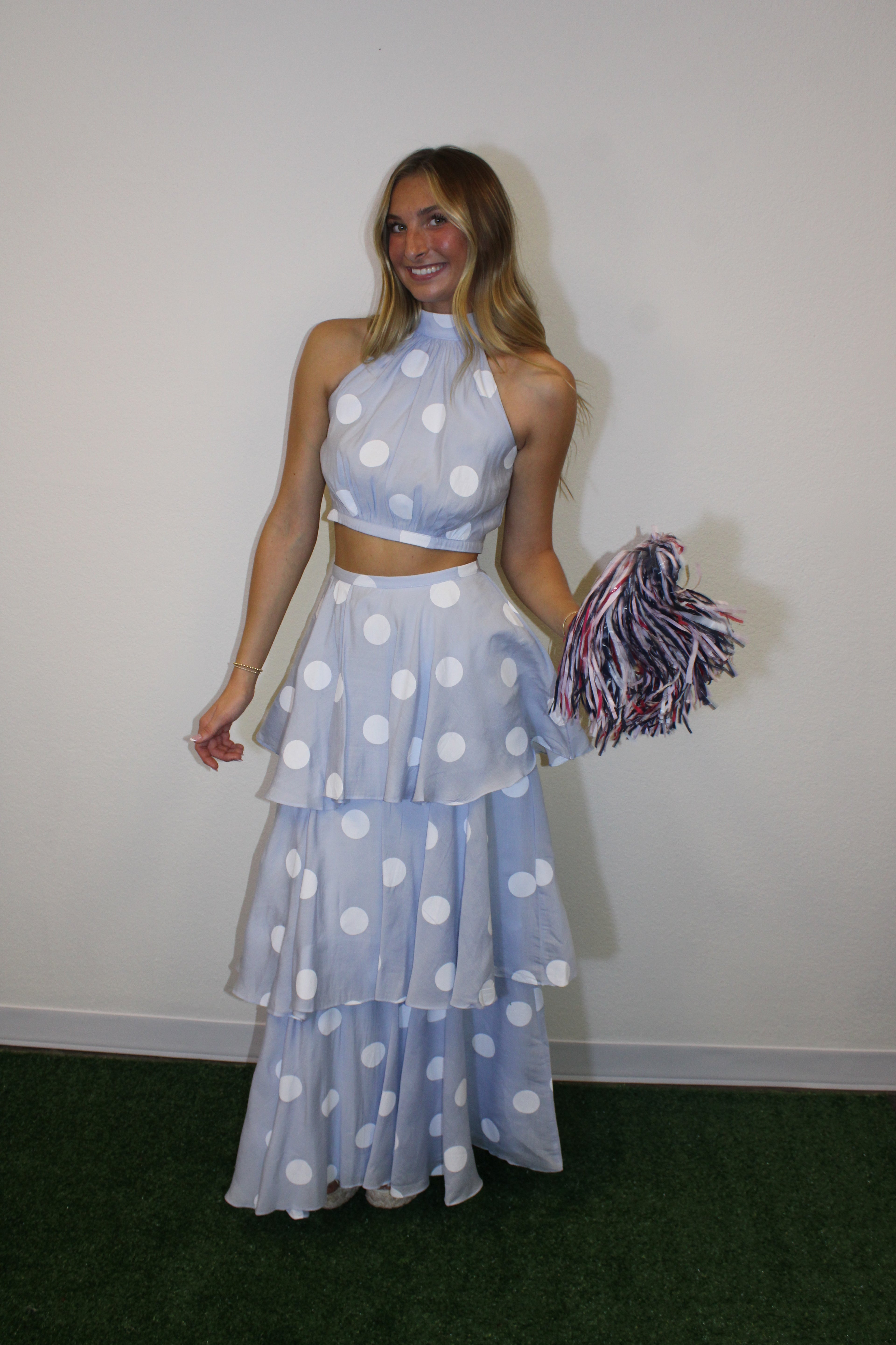 Piper Ruffled Polka Dot Maxi Skirt Set