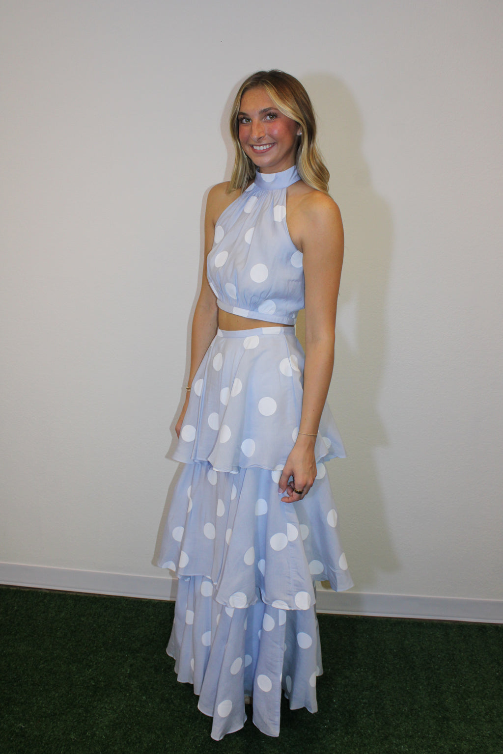 Piper Ruffled Polka Dot Maxi Skirt Set