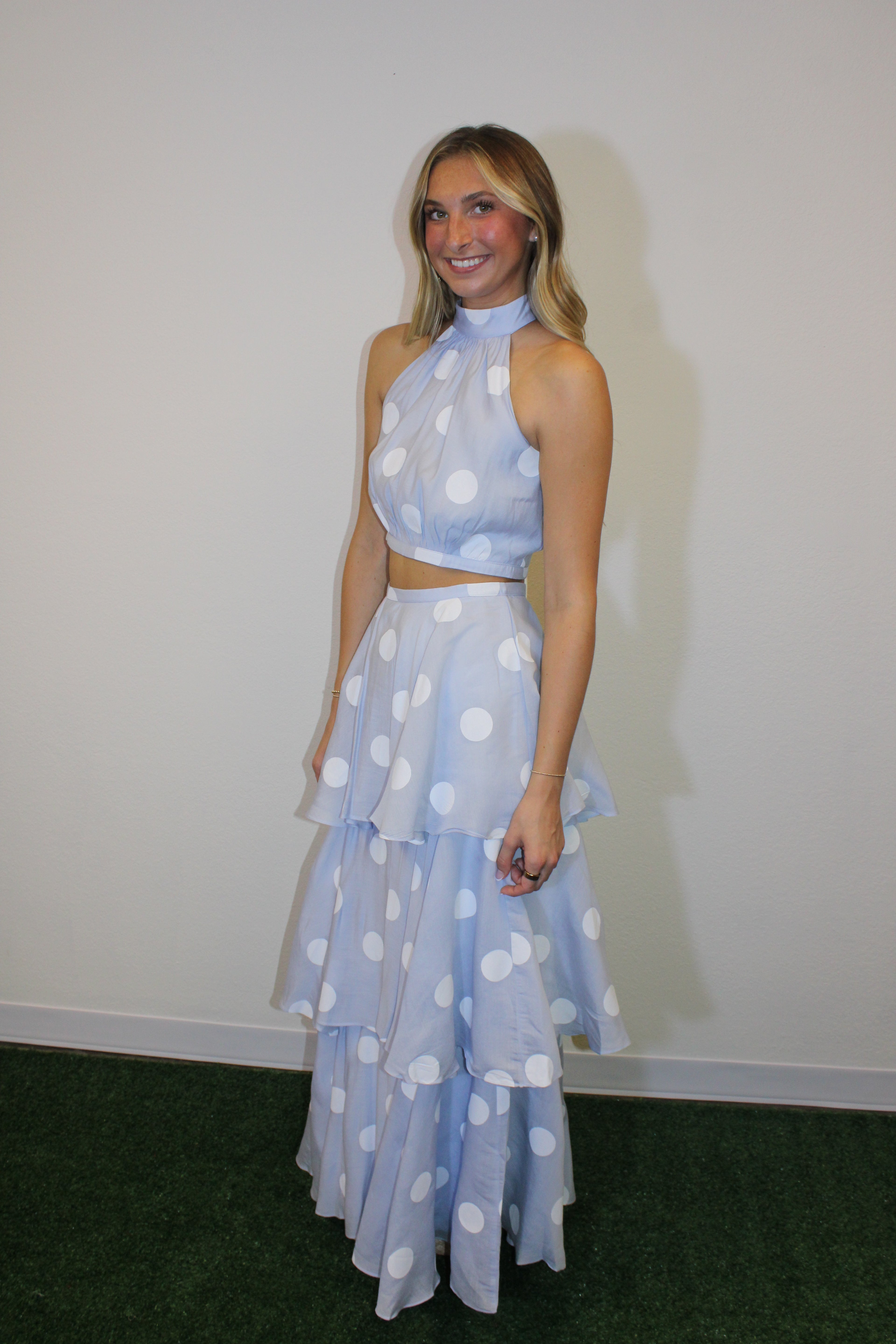 Piper Ruffled Polka Dot Maxi Skirt Set