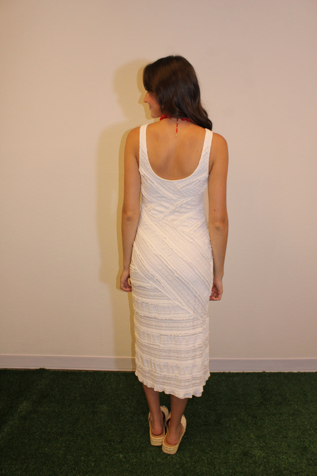Hazel Off-White Midi Dress
