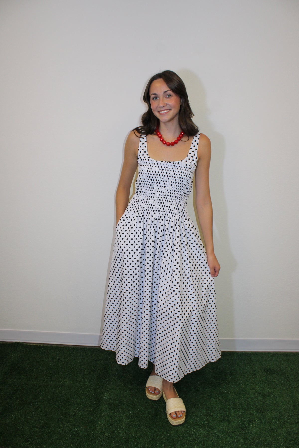 Zoe Polka Dot Midi Dress