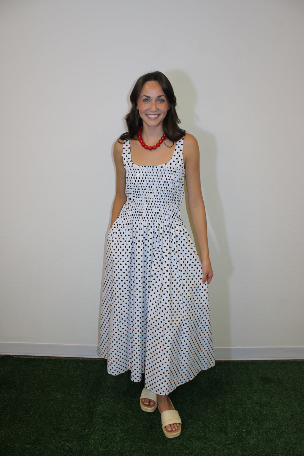 Zoe Polka Dot Midi Dress