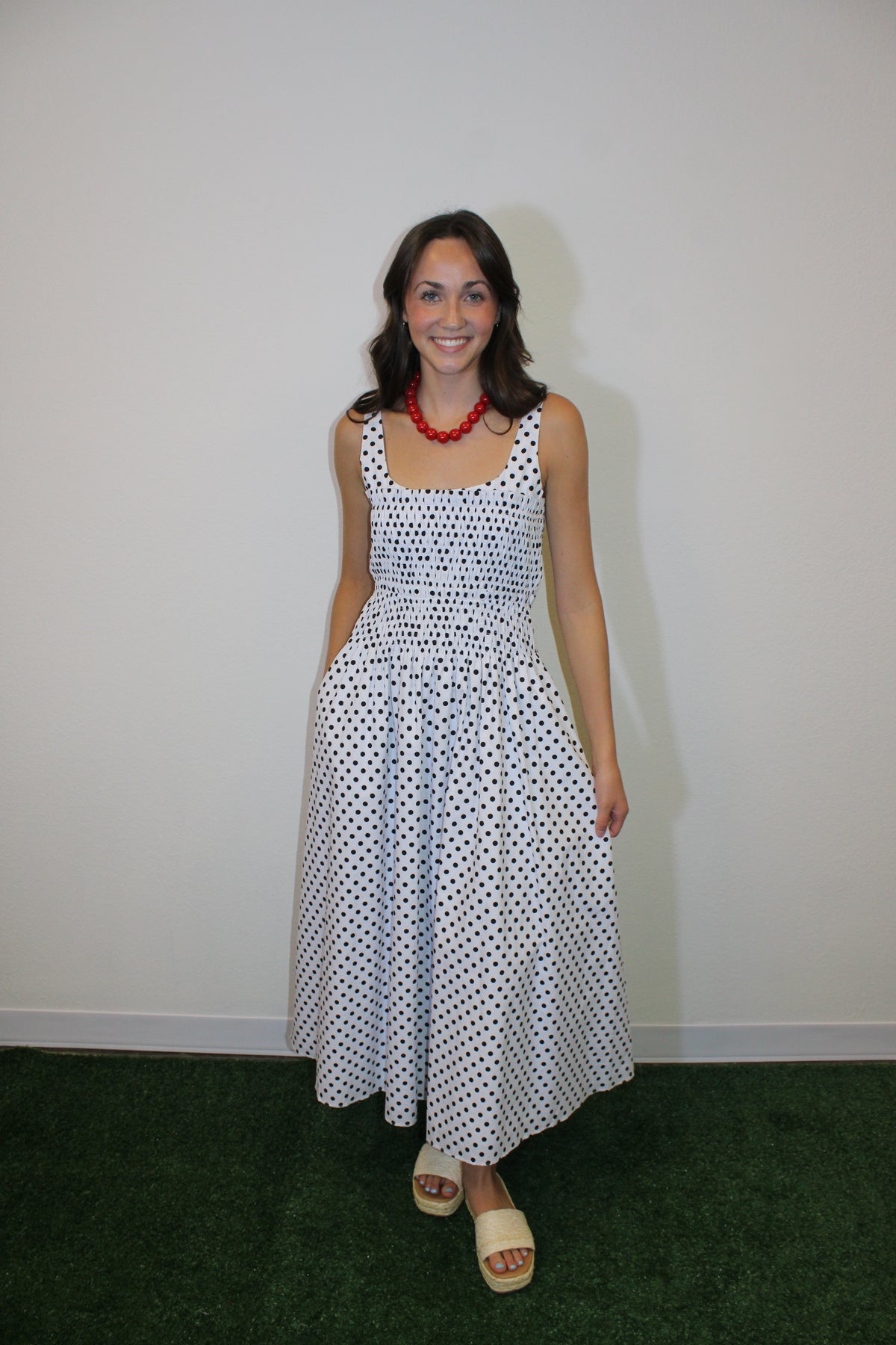 Zoe Polka Dot Midi Dress