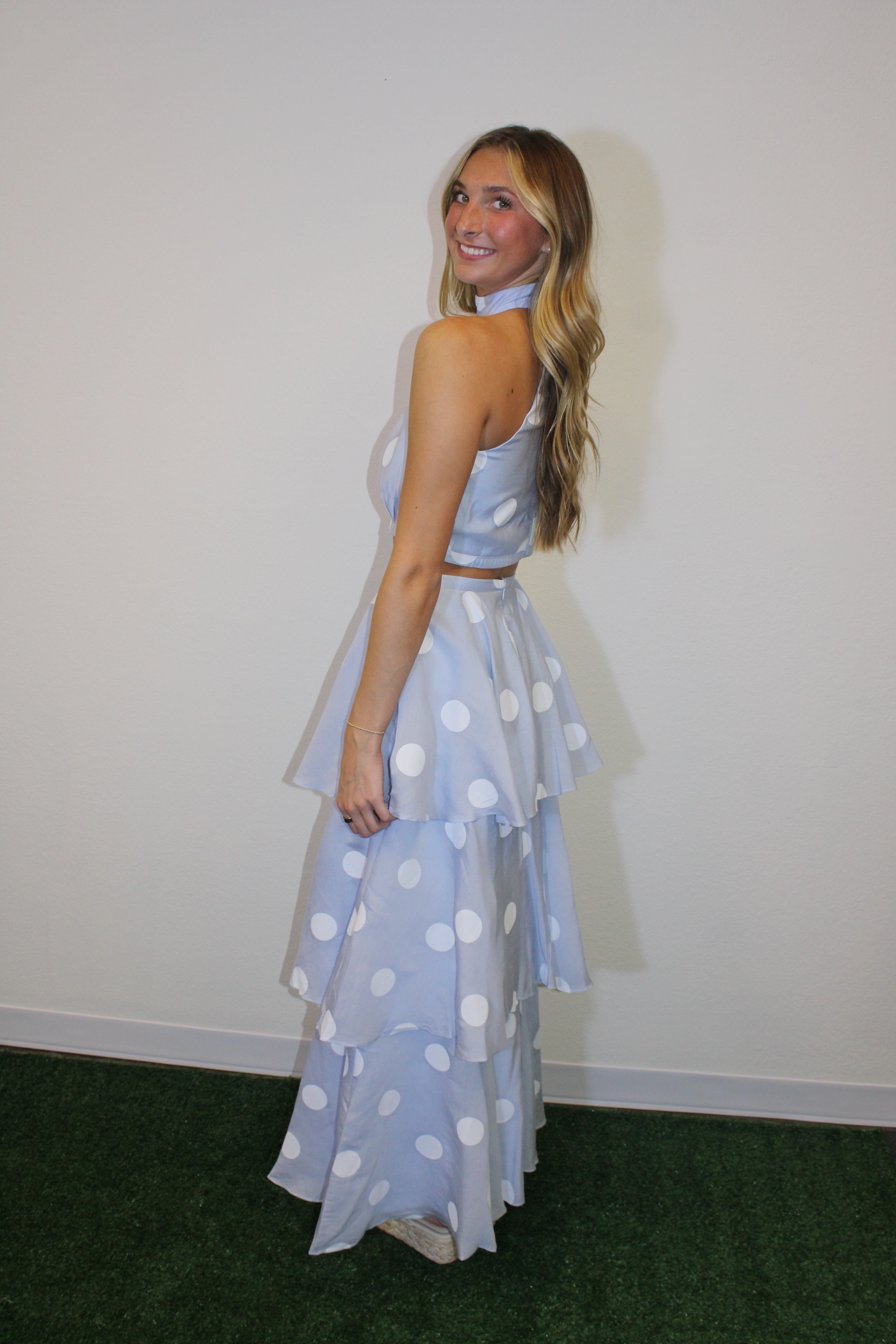 Piper Ruffled Polka Dot Maxi Skirt Set