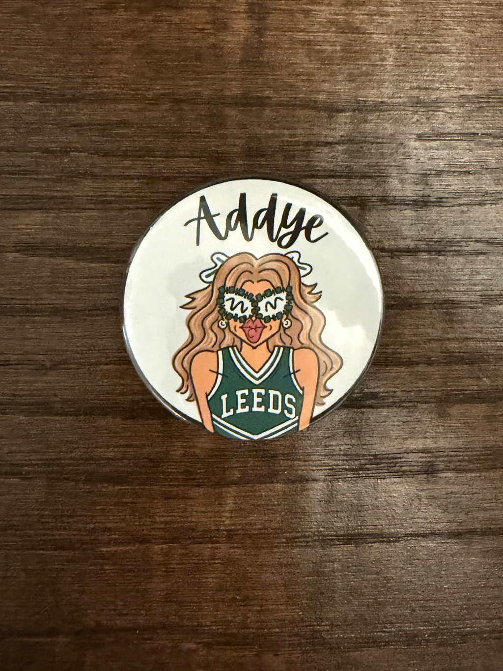 Customizable Cheerleader Button