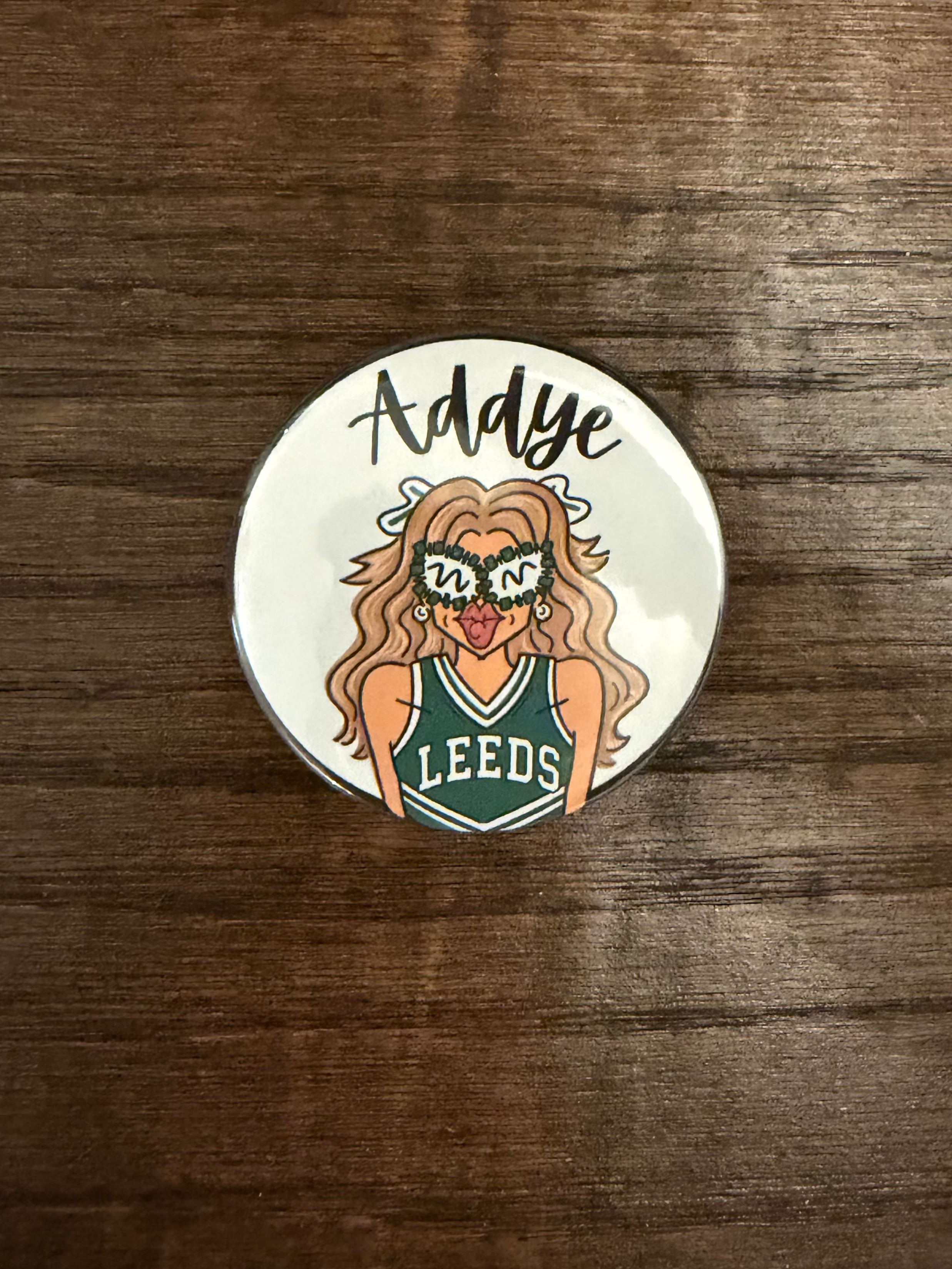 Customizable Cheerleader Button