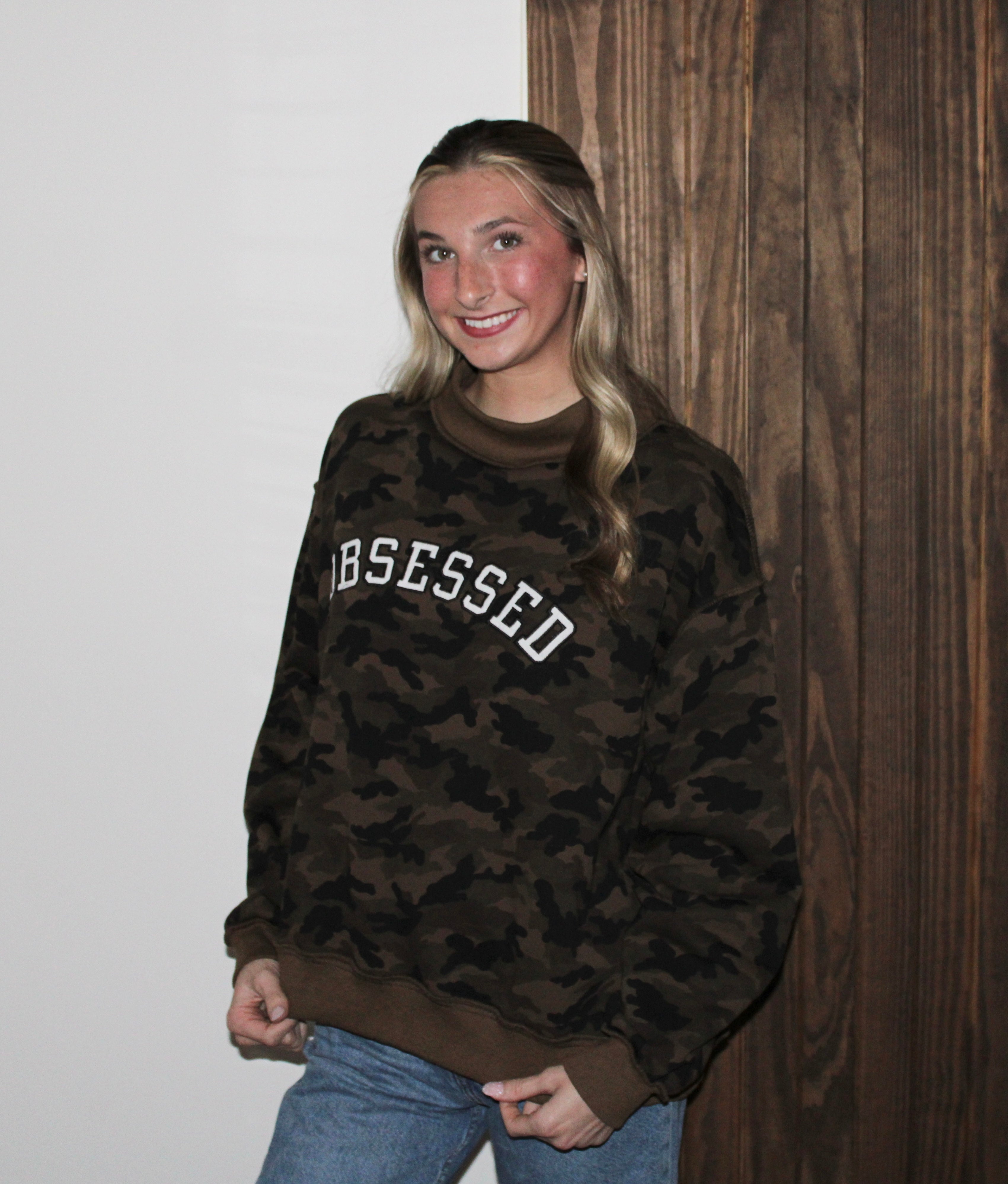 Obsessed Camo Mockneck