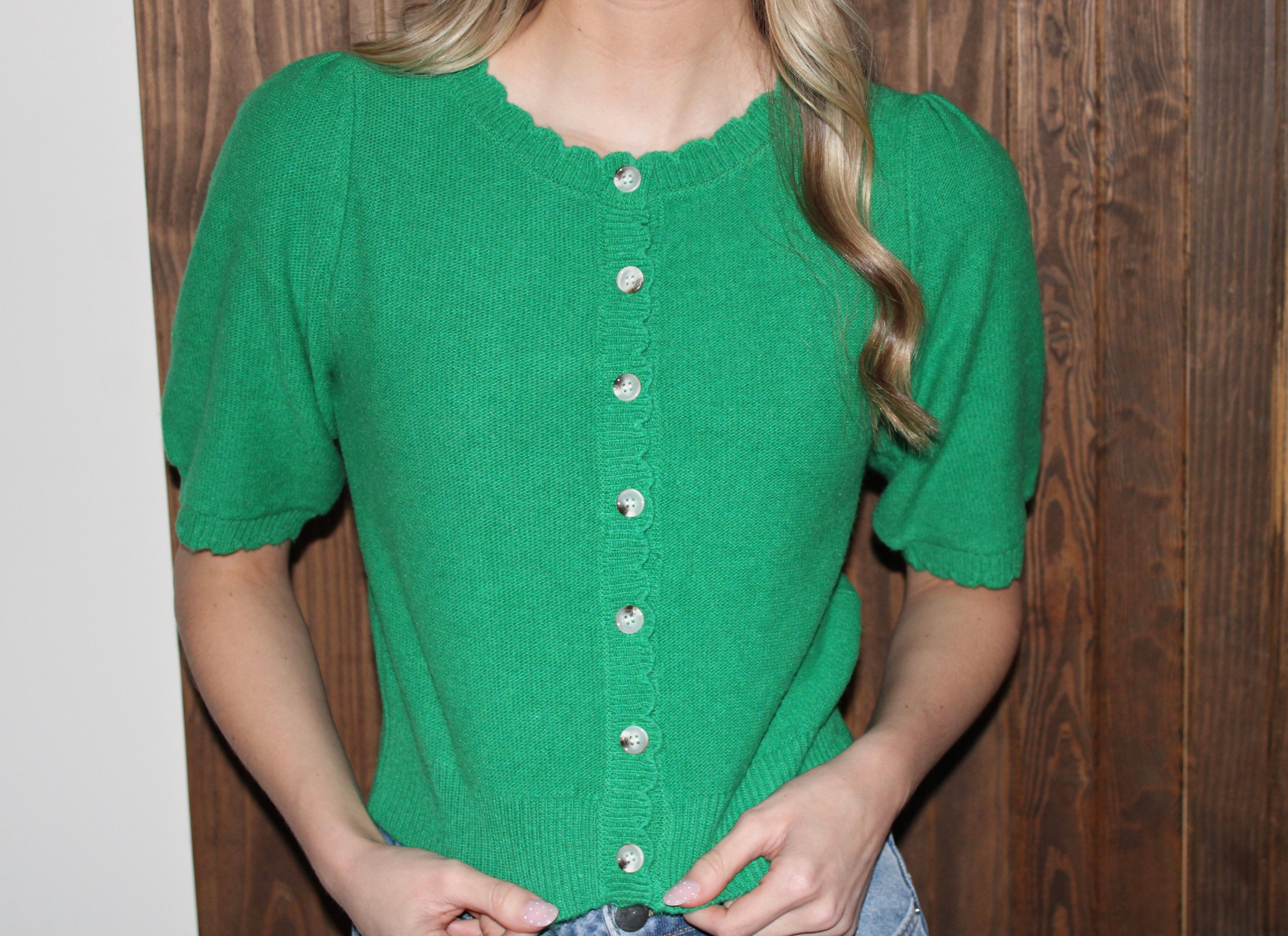 Sloane Knit Cardigan - Kelly Green