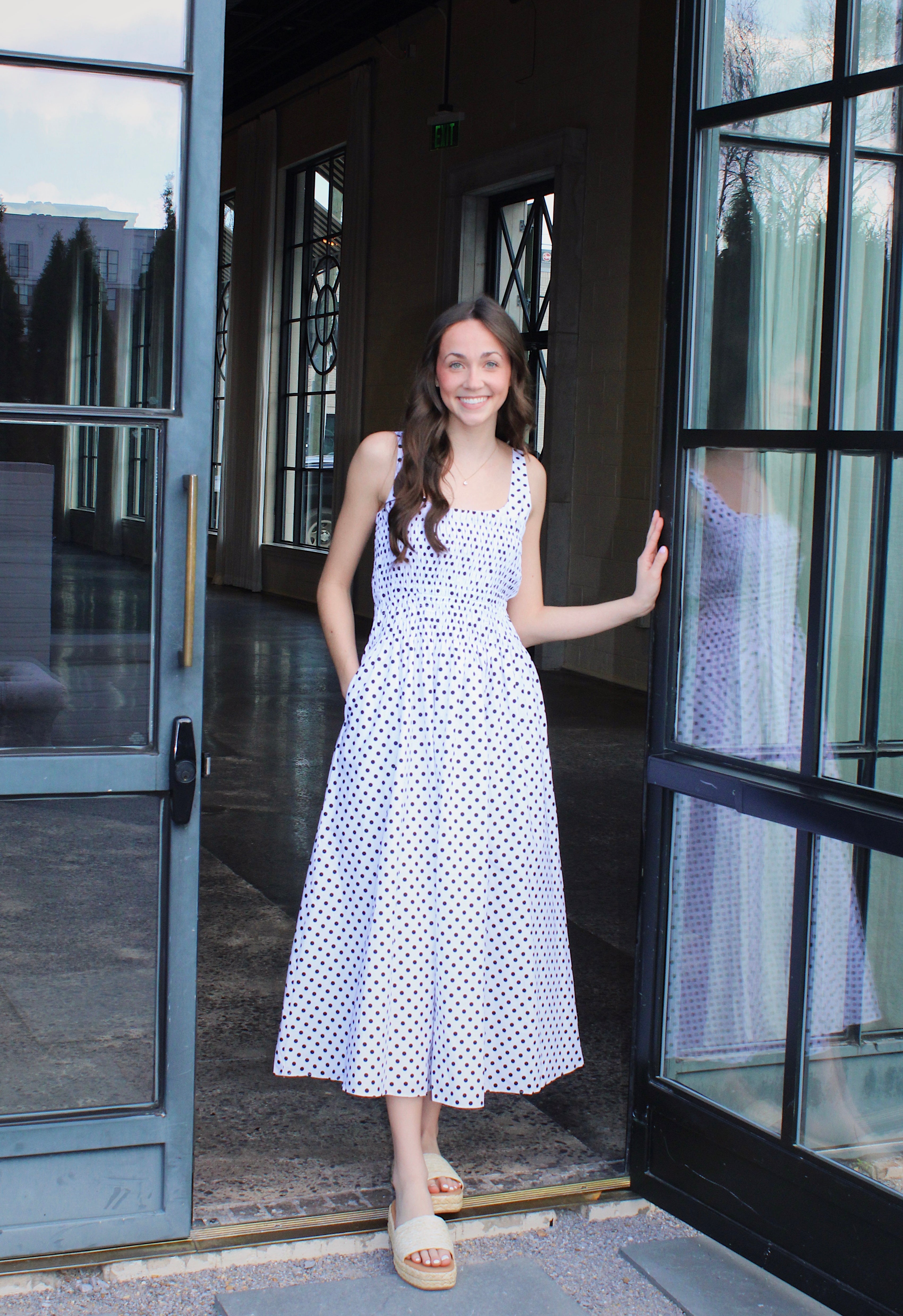 Zoe Polka Dot Midi Dress