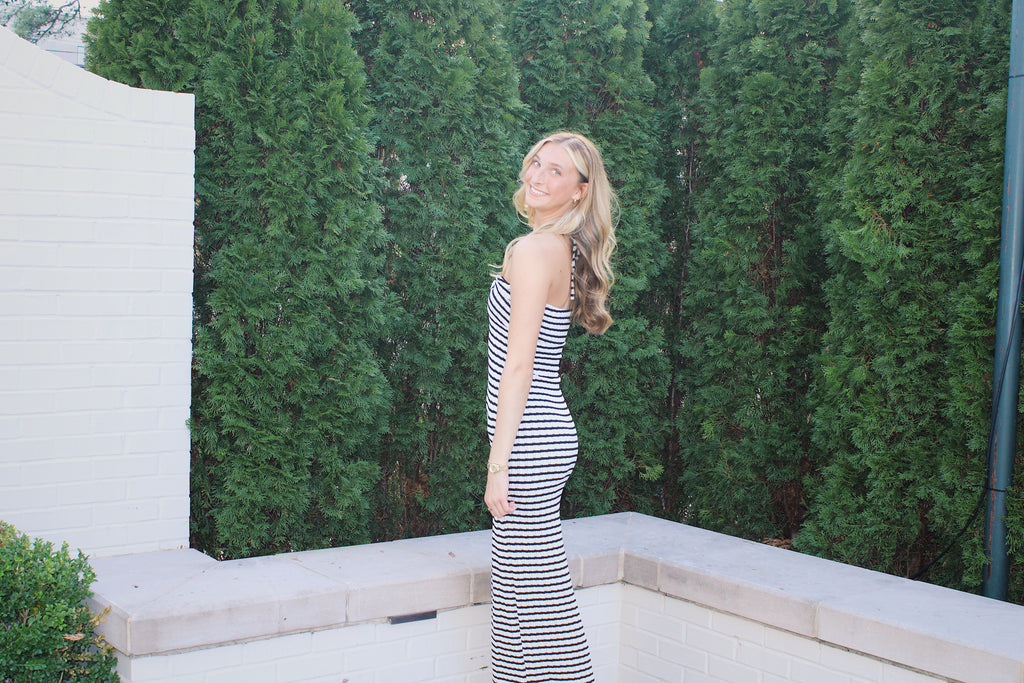 Amara Striped Halter Dress