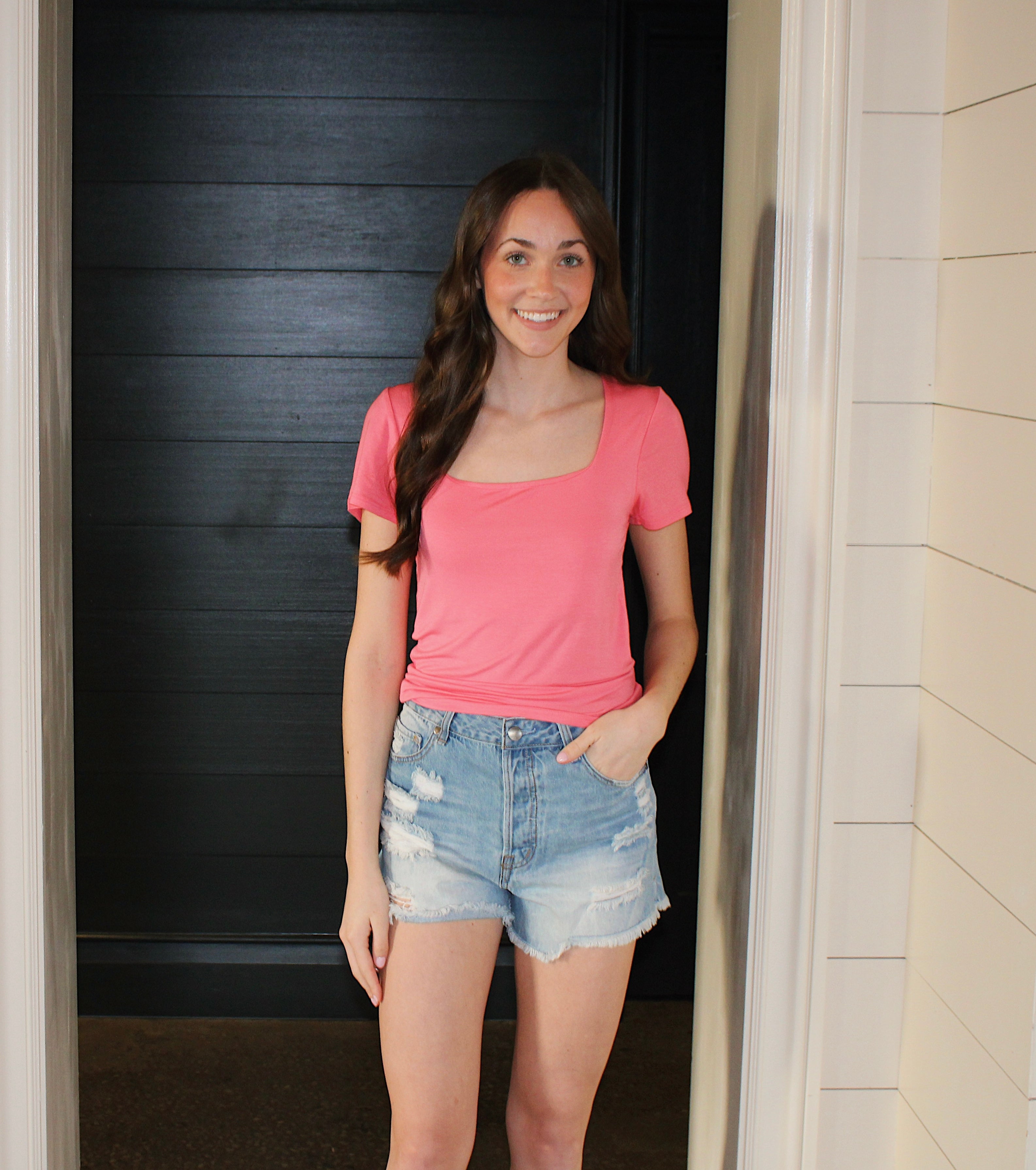 Rosie Pink Square Neck Top