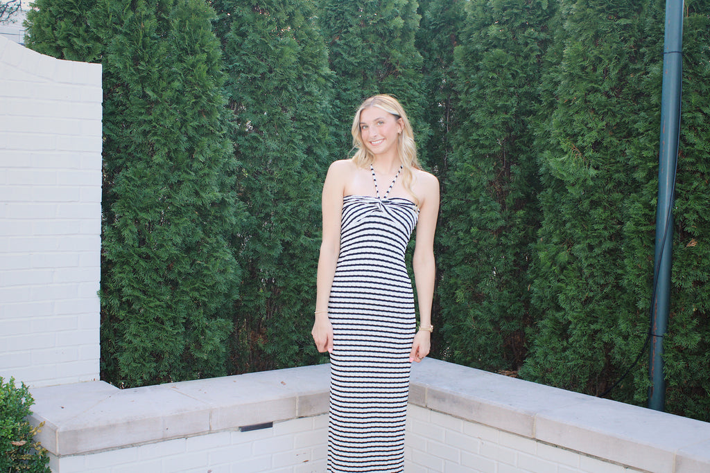 Amara Striped Halter Dress