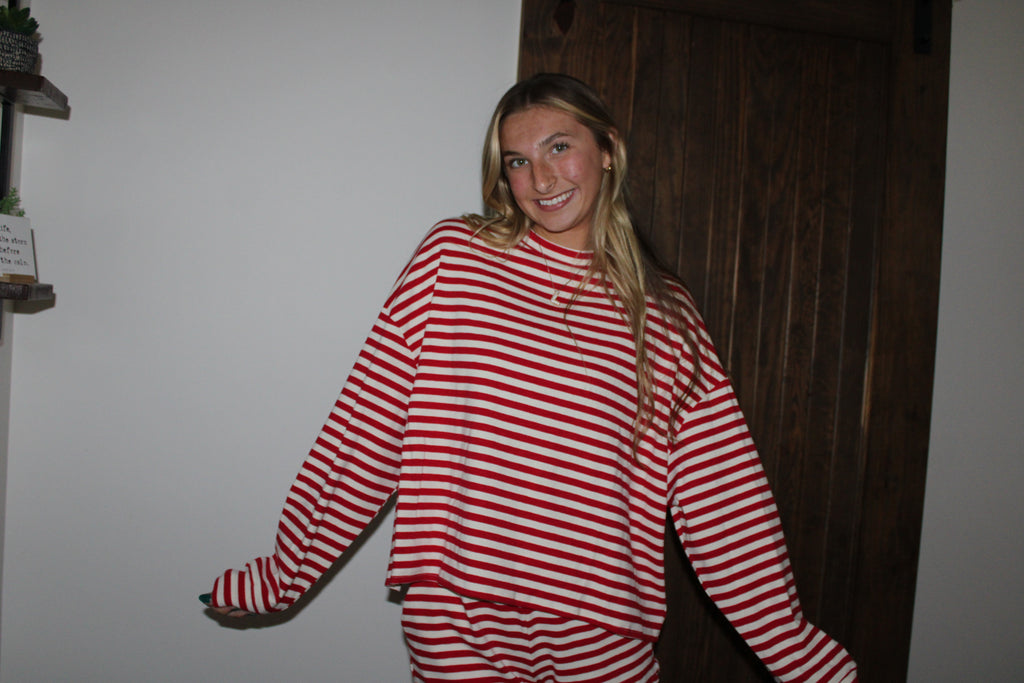 Peppermint Stripes Crewneck