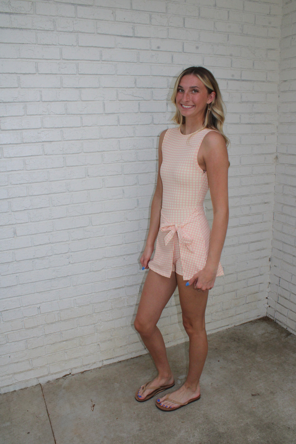 Emily Wrap Tie Dress - Peach