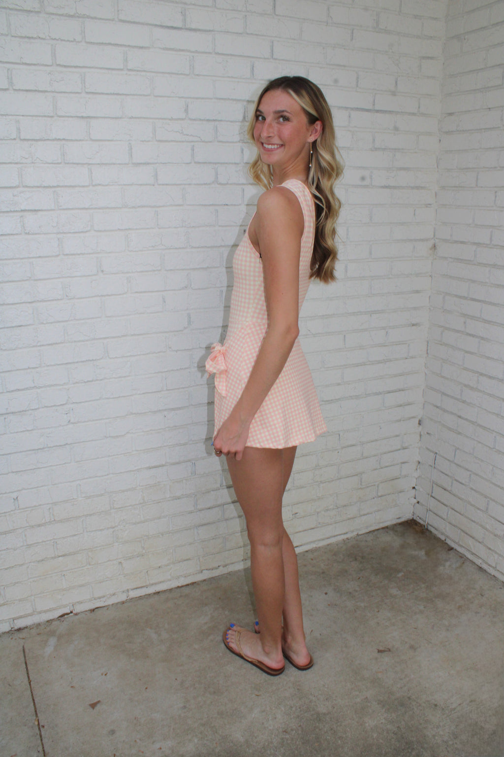 Emily Wrap Tie Dress - Peach