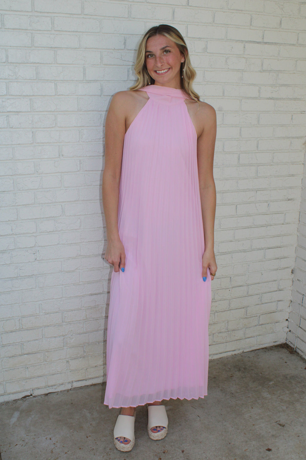Gracie Pleated Midi Dress