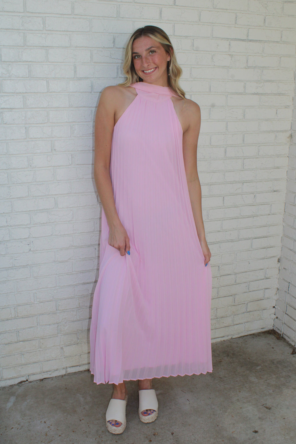 Gracie Pleated Midi Dress