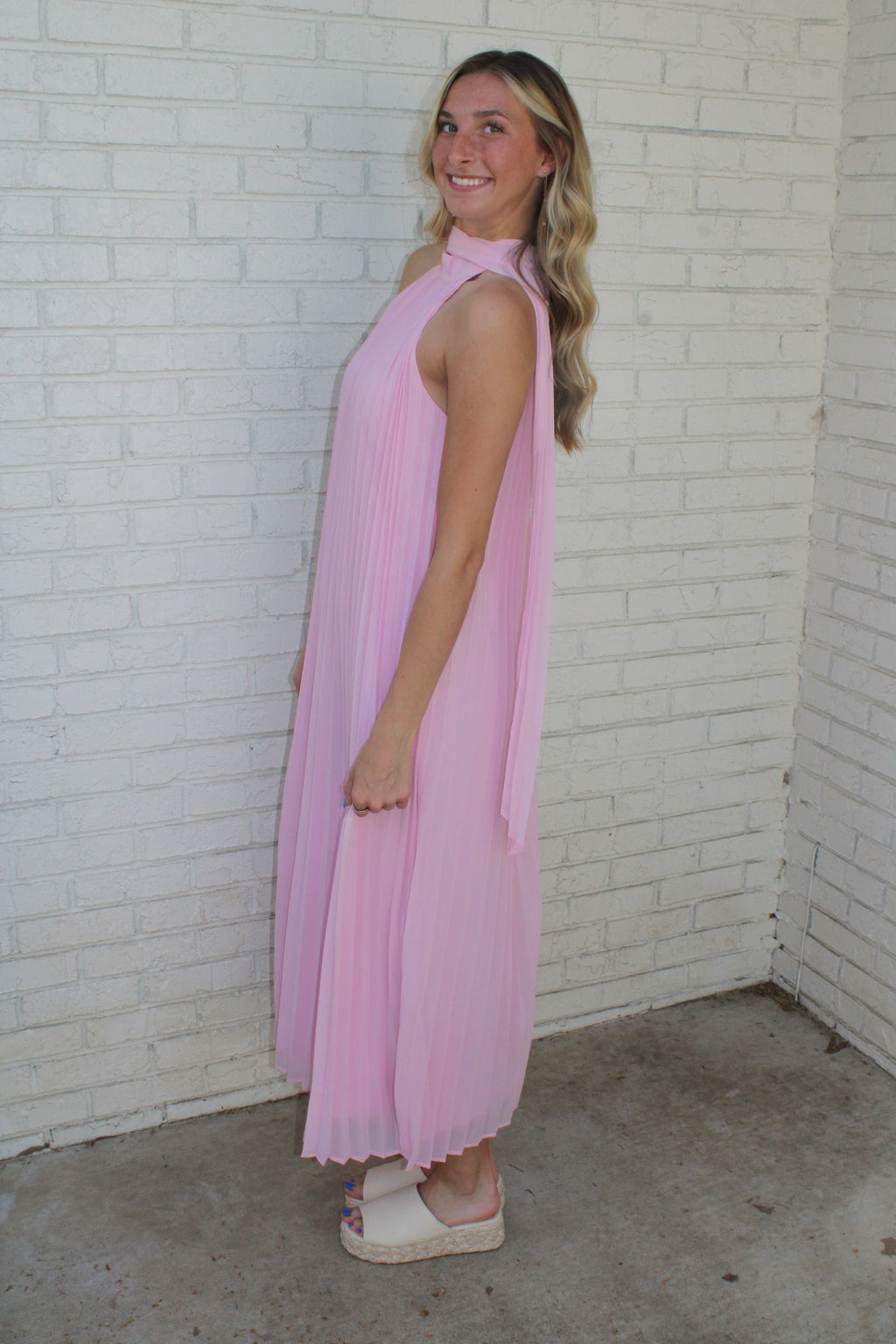 Gracie Pleated Midi Dress
