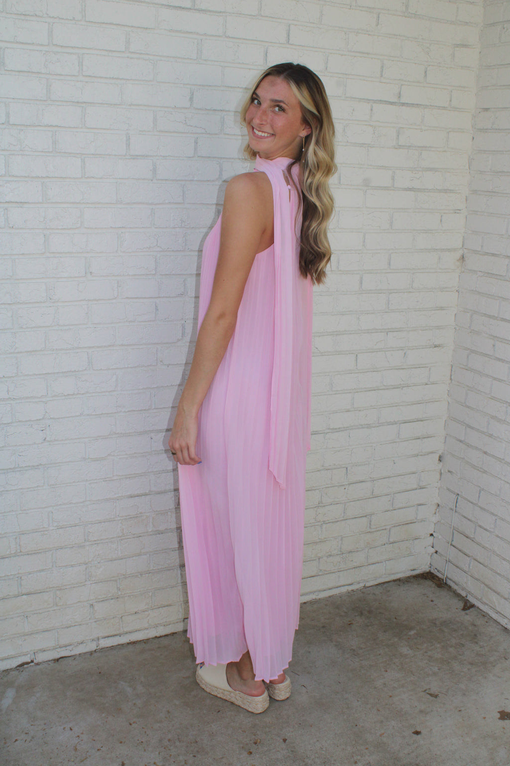 Gracie Pleated Midi Dress