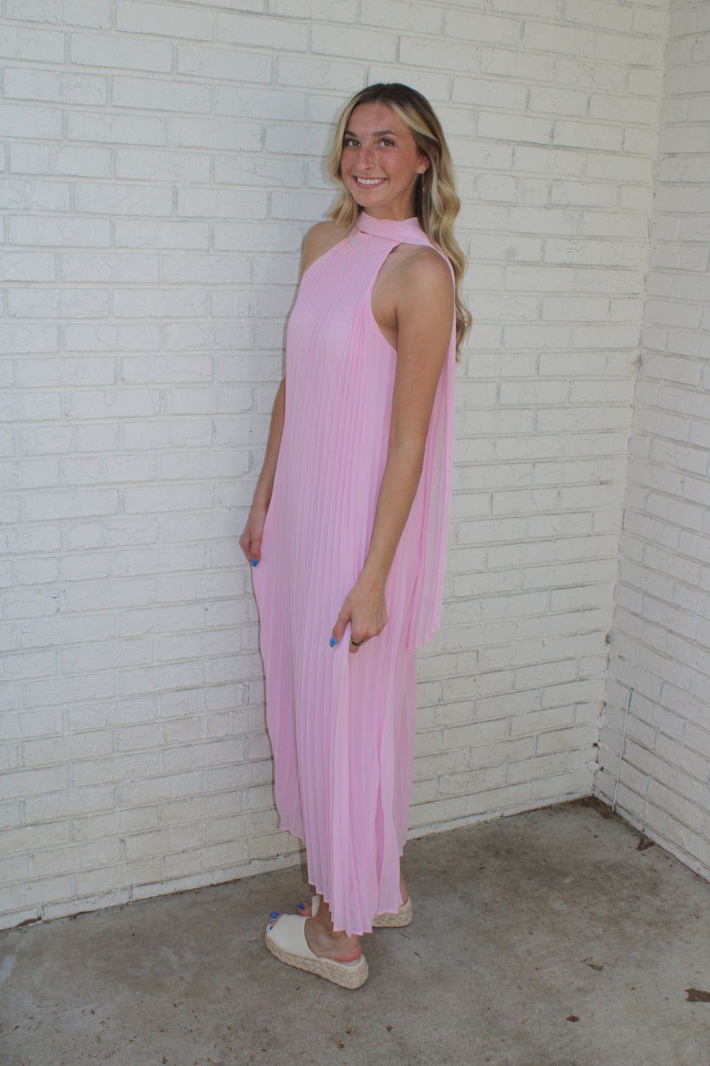 Gracie Pleated Midi Dress