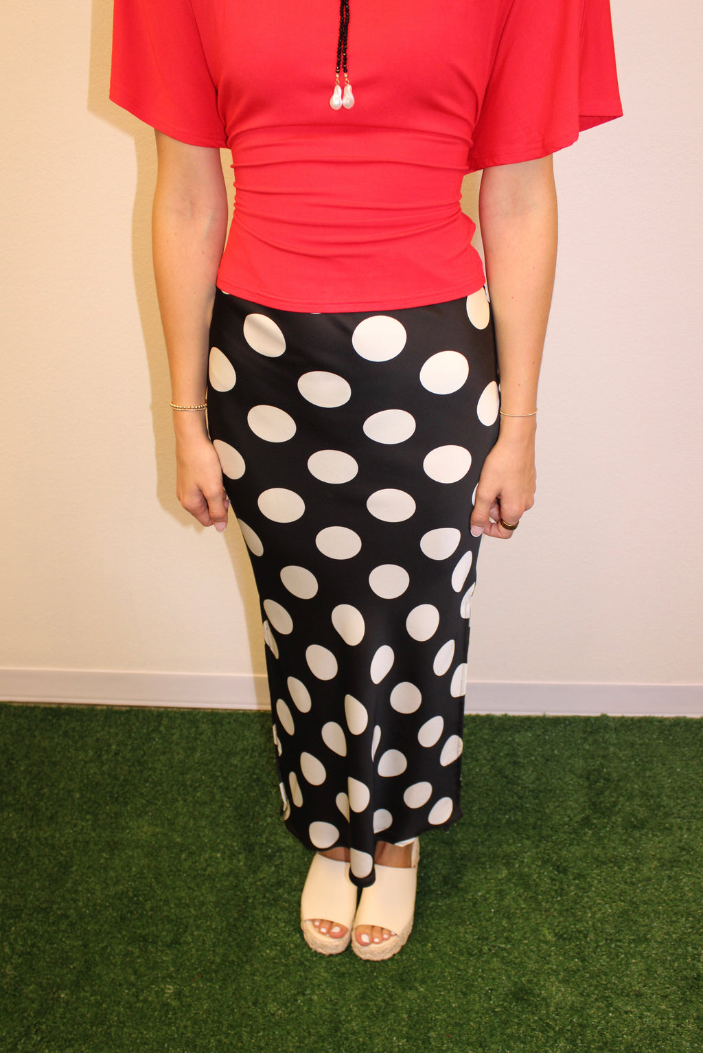 Emmaline Polka Dot Maxi Skirt