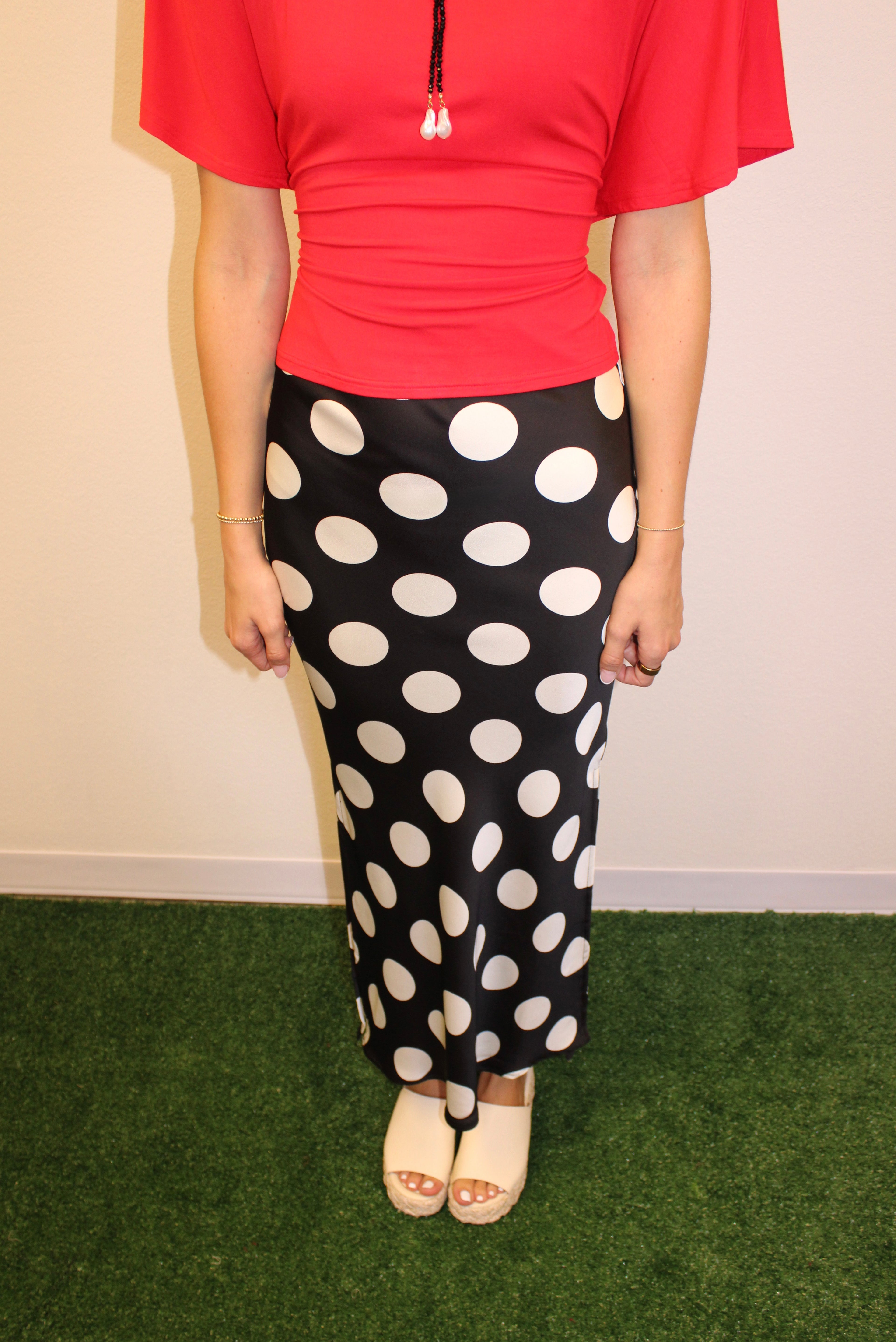 Emmaline Polka Dot Maxi Skirt