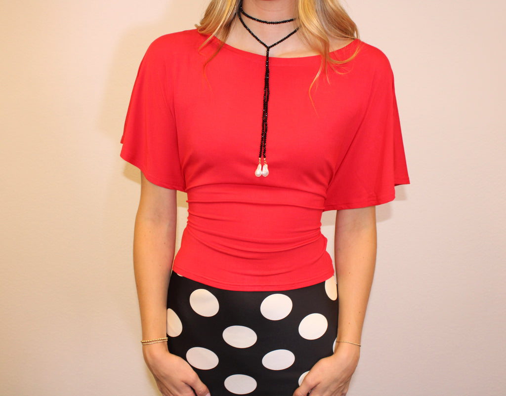 Marlow Draped Short Sleeve Back Tie Top