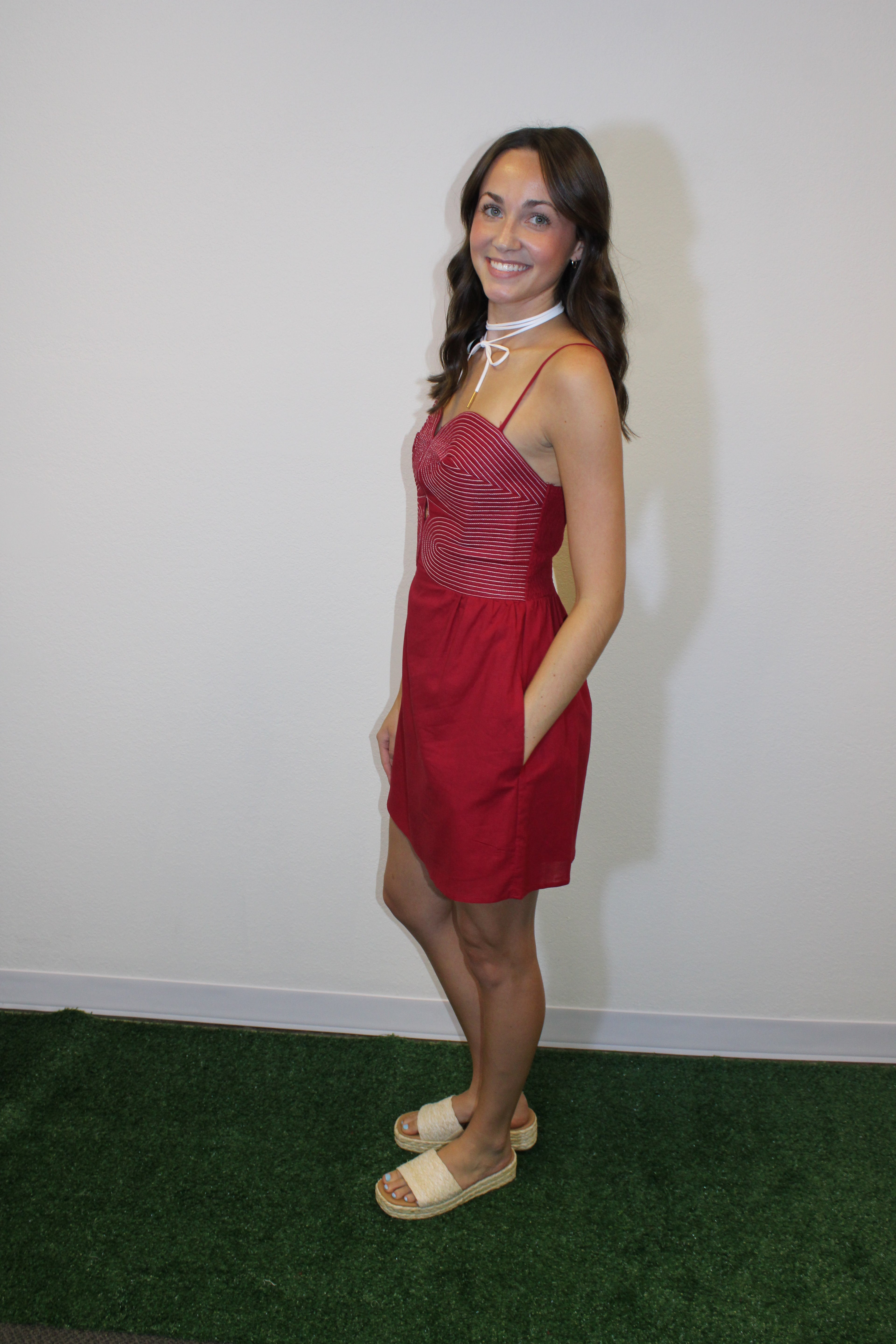 Amelia Top Stitch Sleeveless Mini Dress