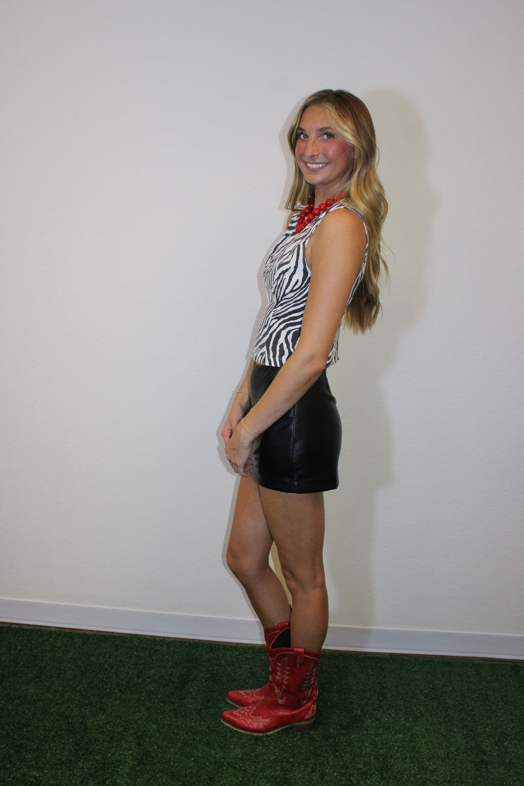 Carmen Zebra Print Denim Top