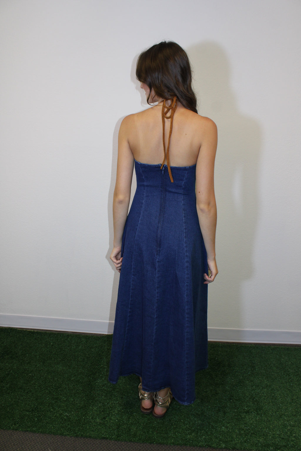 Maren Washed Denim Midi Dress
