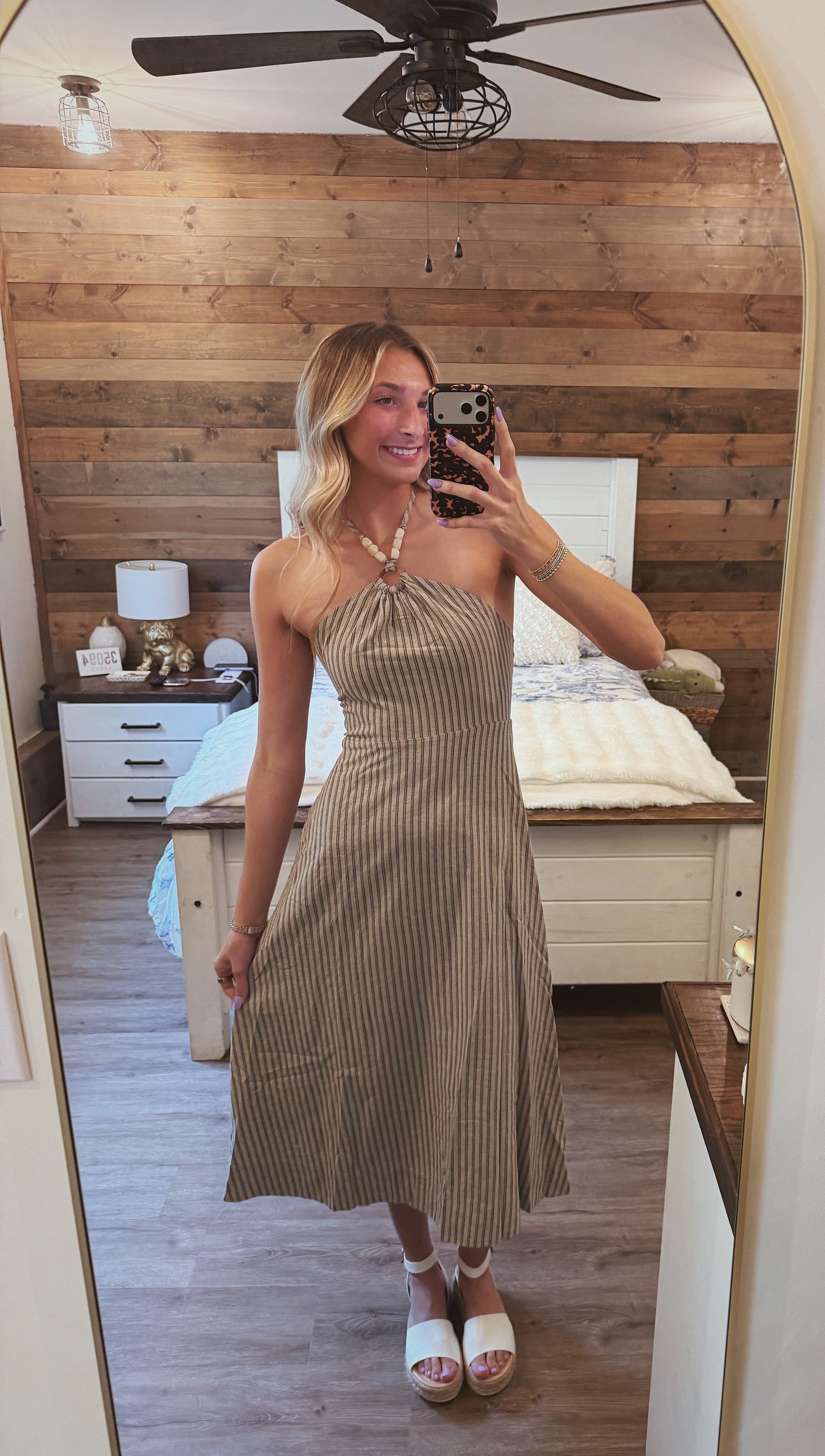 Marlo Beaded Halter Midi Small