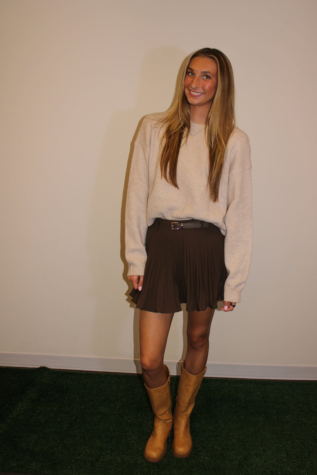 Carter Bow Sweater - Taupe