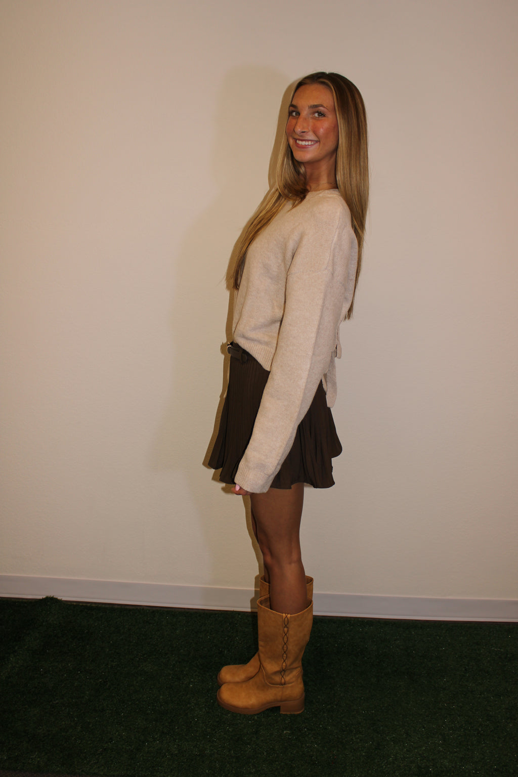 Carter Bow Sweater - Taupe