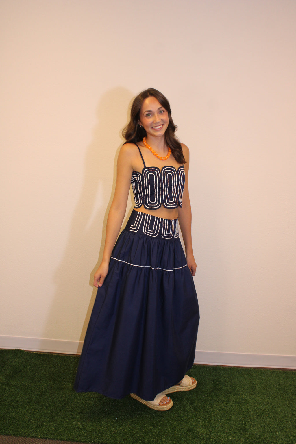 Brynn Lace Trimmed Top & Skirt Set
