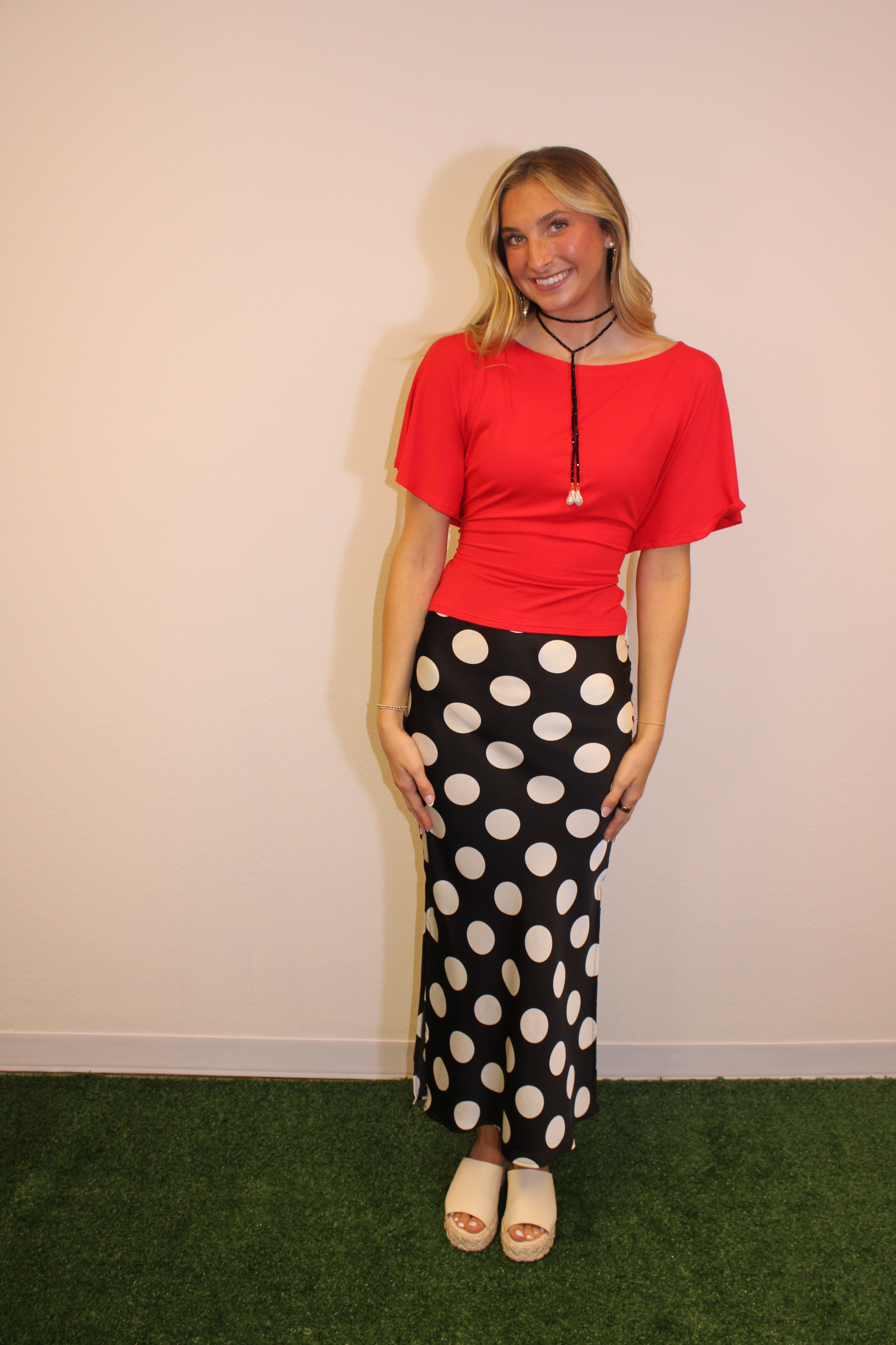 Emmaline Polka Dot Maxi Skirt