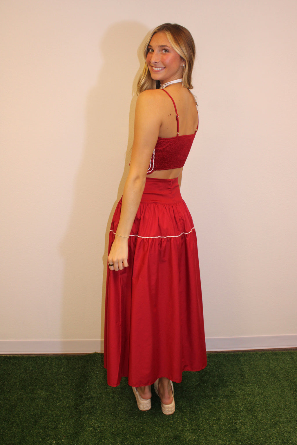 Brynn Lace Trimmed Top & Skirt Set