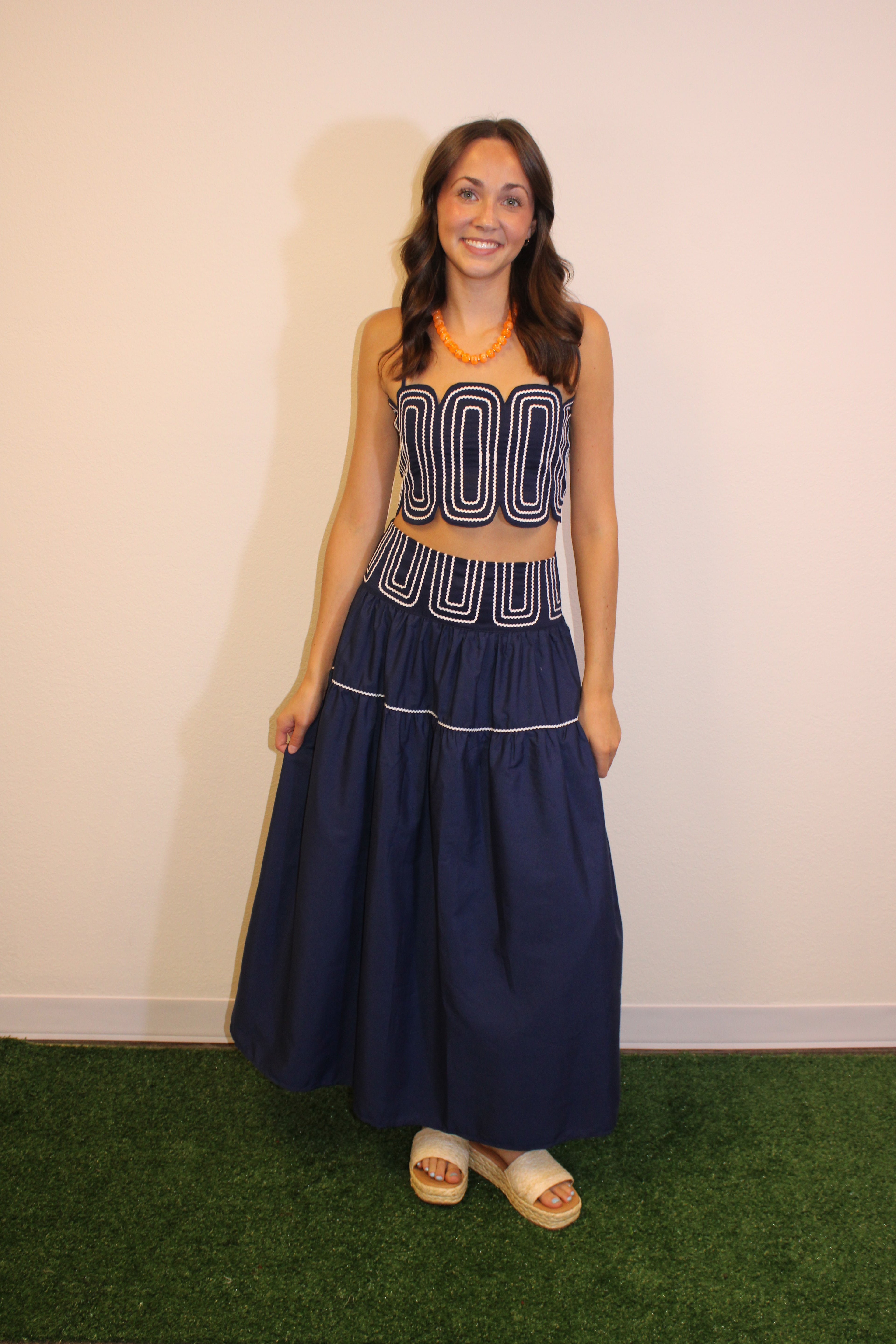 Brynn Lace Trimmed Top & Skirt Set