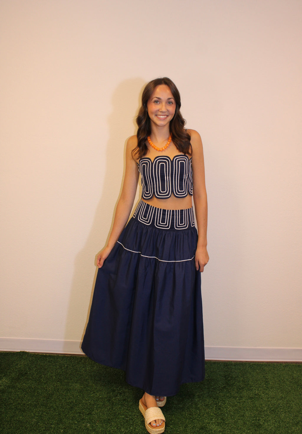 Brynn Lace Trimmed Top & Skirt Set
