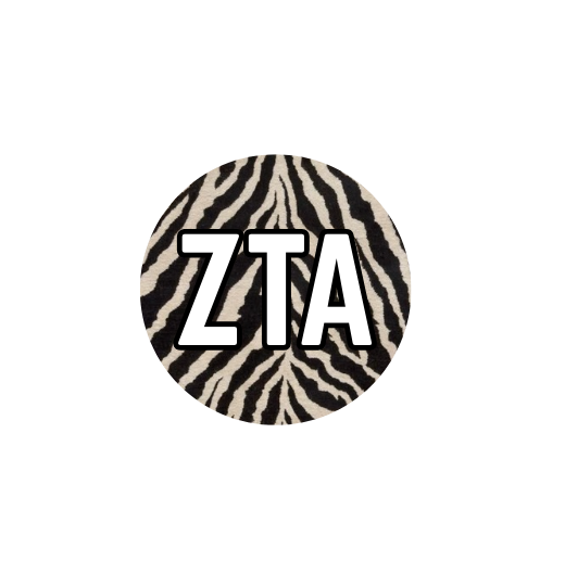 Zebra Print Sorority Button